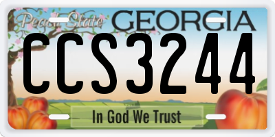GA license plate CCS3244