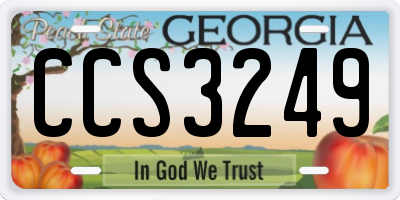 GA license plate CCS3249