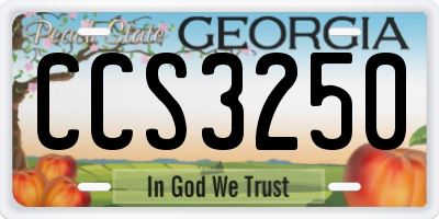 GA license plate CCS3250