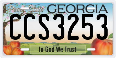GA license plate CCS3253