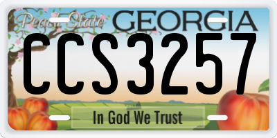 GA license plate CCS3257