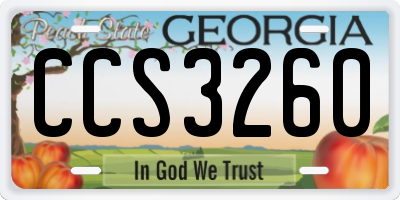 GA license plate CCS3260