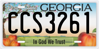 GA license plate CCS3261