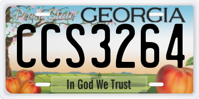 GA license plate CCS3264