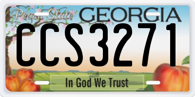 GA license plate CCS3271