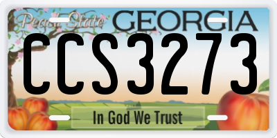GA license plate CCS3273