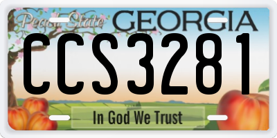 GA license plate CCS3281