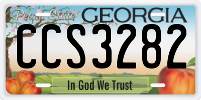 GA license plate CCS3282