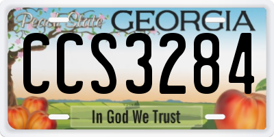 GA license plate CCS3284