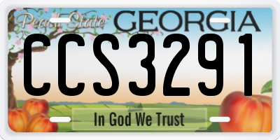 GA license plate CCS3291