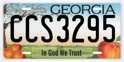GA license plate CCS3295
