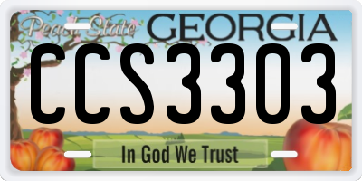GA license plate CCS3303