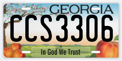GA license plate CCS3306