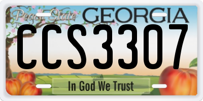 GA license plate CCS3307