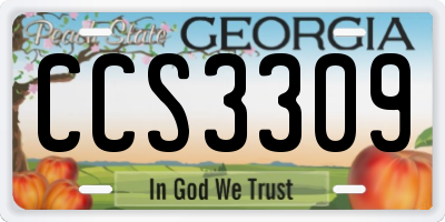 GA license plate CCS3309