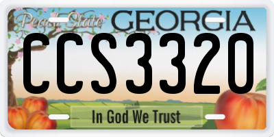 GA license plate CCS3320