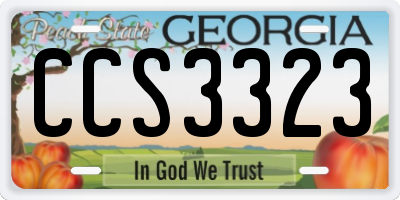 GA license plate CCS3323
