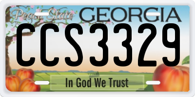 GA license plate CCS3329