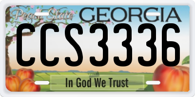 GA license plate CCS3336