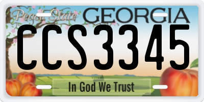 GA license plate CCS3345