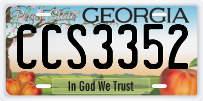 GA license plate CCS3352