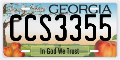 GA license plate CCS3355