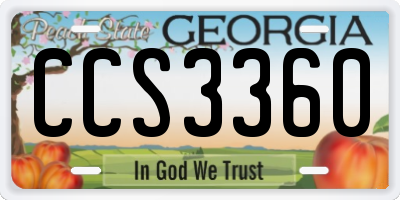 GA license plate CCS3360