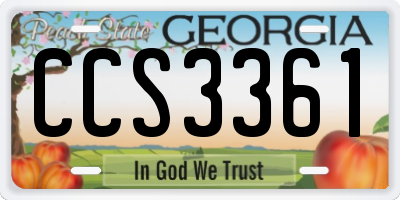GA license plate CCS3361