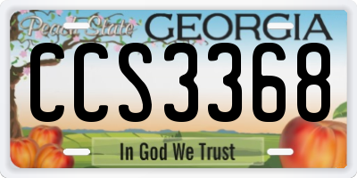 GA license plate CCS3368