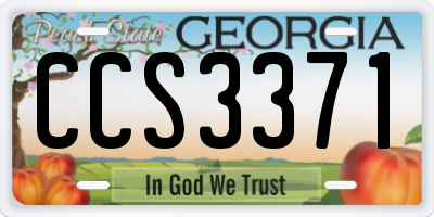 GA license plate CCS3371