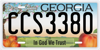 GA license plate CCS3380