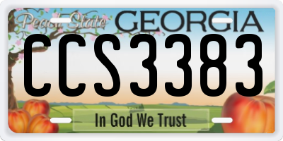 GA license plate CCS3383