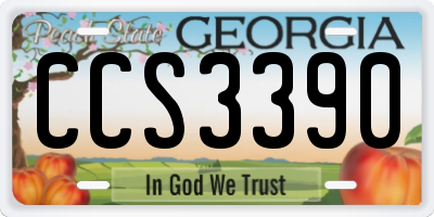 GA license plate CCS3390
