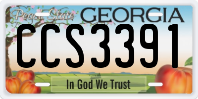 GA license plate CCS3391
