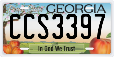 GA license plate CCS3397