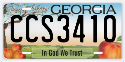 GA license plate CCS3410