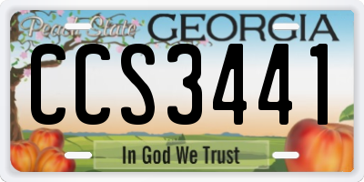 GA license plate CCS3441