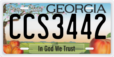 GA license plate CCS3442