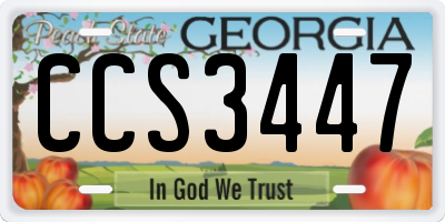 GA license plate CCS3447