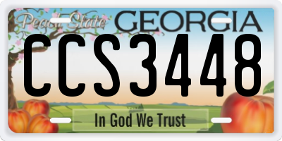 GA license plate CCS3448