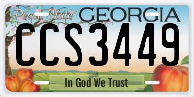 GA license plate CCS3449