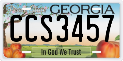 GA license plate CCS3457