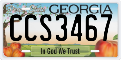 GA license plate CCS3467