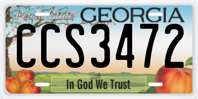 GA license plate CCS3472