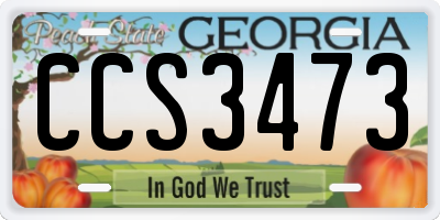 GA license plate CCS3473