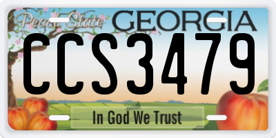 GA license plate CCS3479