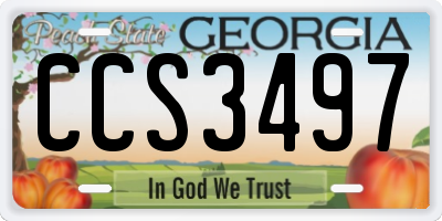 GA license plate CCS3497