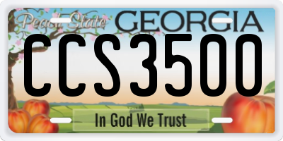 GA license plate CCS3500