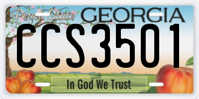 GA license plate CCS3501