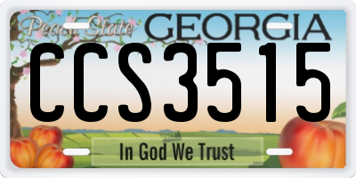 GA license plate CCS3515